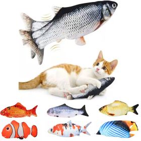 Cat Toy Flopping Fish Cat Toy With Realistic Tail Wagging; Interactive Plush Chewing Toy For Cats (Color: Cable2, size: one size)