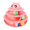 Cat Toy Three Tier Rotary Tower Track with Sound Bell Ball Interactive Pet Toy
